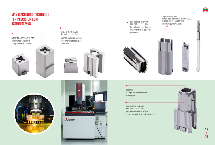 超精密型彫放電加工金型部品